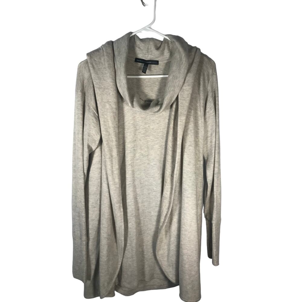 White House Black Market Sweater Top Set Large Women Gray Two Piece Long Sleeve